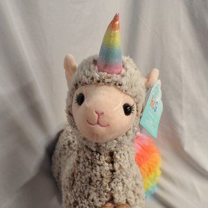 SALE* NWT llama-corn rainbow tail plush stuffed animal hug me (195w)